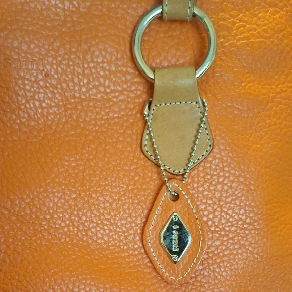 Elegant Orange Leather Tote by [Brand] - Picture 2 of 9